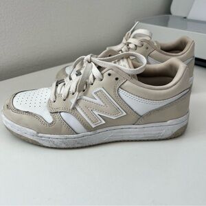 New Balance Beige and White Sneakers